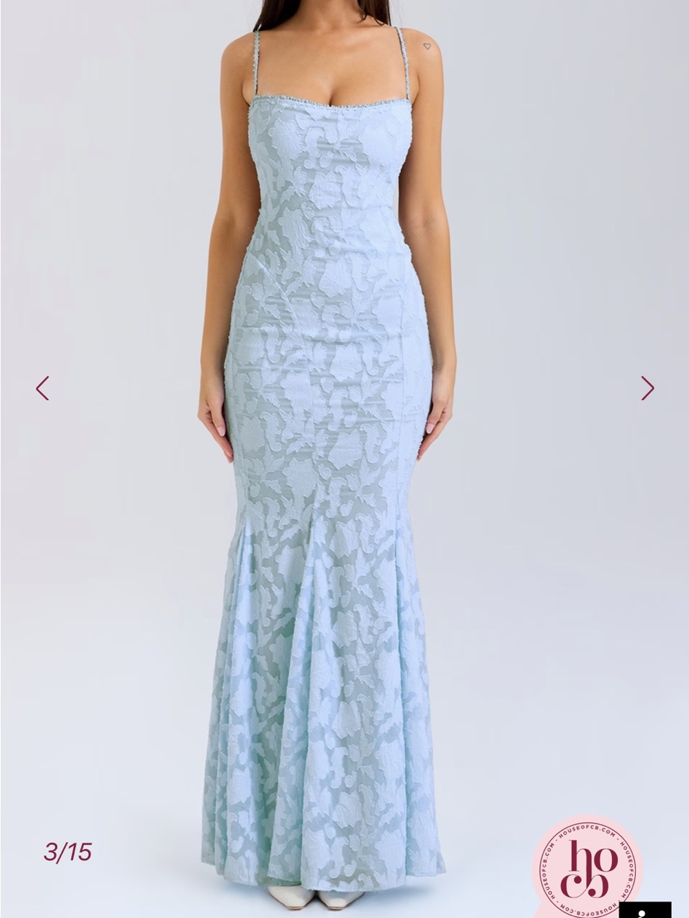 House of CB JOAN Bluebell Lace Up Back Maxi Dress - Picture 3 of 13